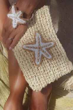 Hot Lava Clutch Starfish Zipper Wit