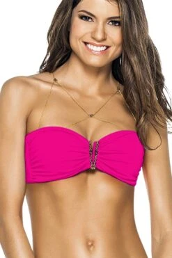 Phax Neon Fuchsia V Bandeau Bikini Top