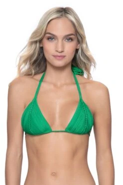 Pq Swim Emerald Bay Isla Tri Bikini Top Groen