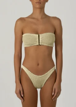 Paramidonna Geribbelde Bandeau Bikini Ivoor