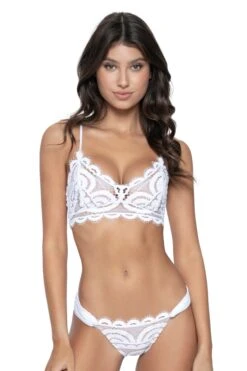 Pilyq Swim Water Lily Kanten Sweetheart Bralette Bikini Wit