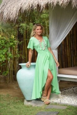 Hot Lava Wikkel Jurk Dani Groen