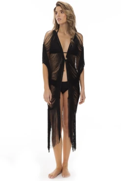 Milonga Maunas Strand Fringe Cover Up Zwart