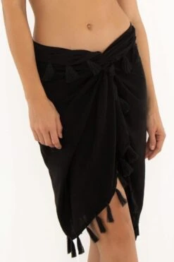 Milonga Fringe Pareo Zwart