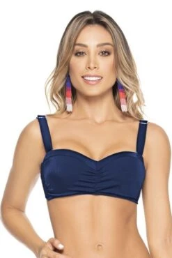 Phax Navy Blauwe Beugel Bandeau Bikini Top